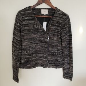 Ann Taylor Loft Moto Style Sweater Jacket Yarned